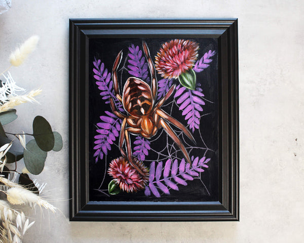 Floral Spider Art | Original Oil Painting