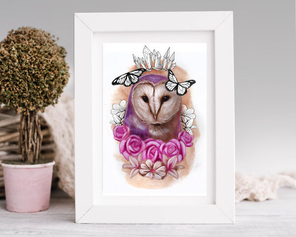 Barn Owl Queen Art Print